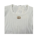Twinset Maglia Tinta Unita con Logo per Bambina 251GJ3402 PANNA TWINSET 