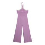 Twinset Tuta Intera Tinta Unita con Logo per Bambina 251GJ3QW1X LILLA TWINSET 