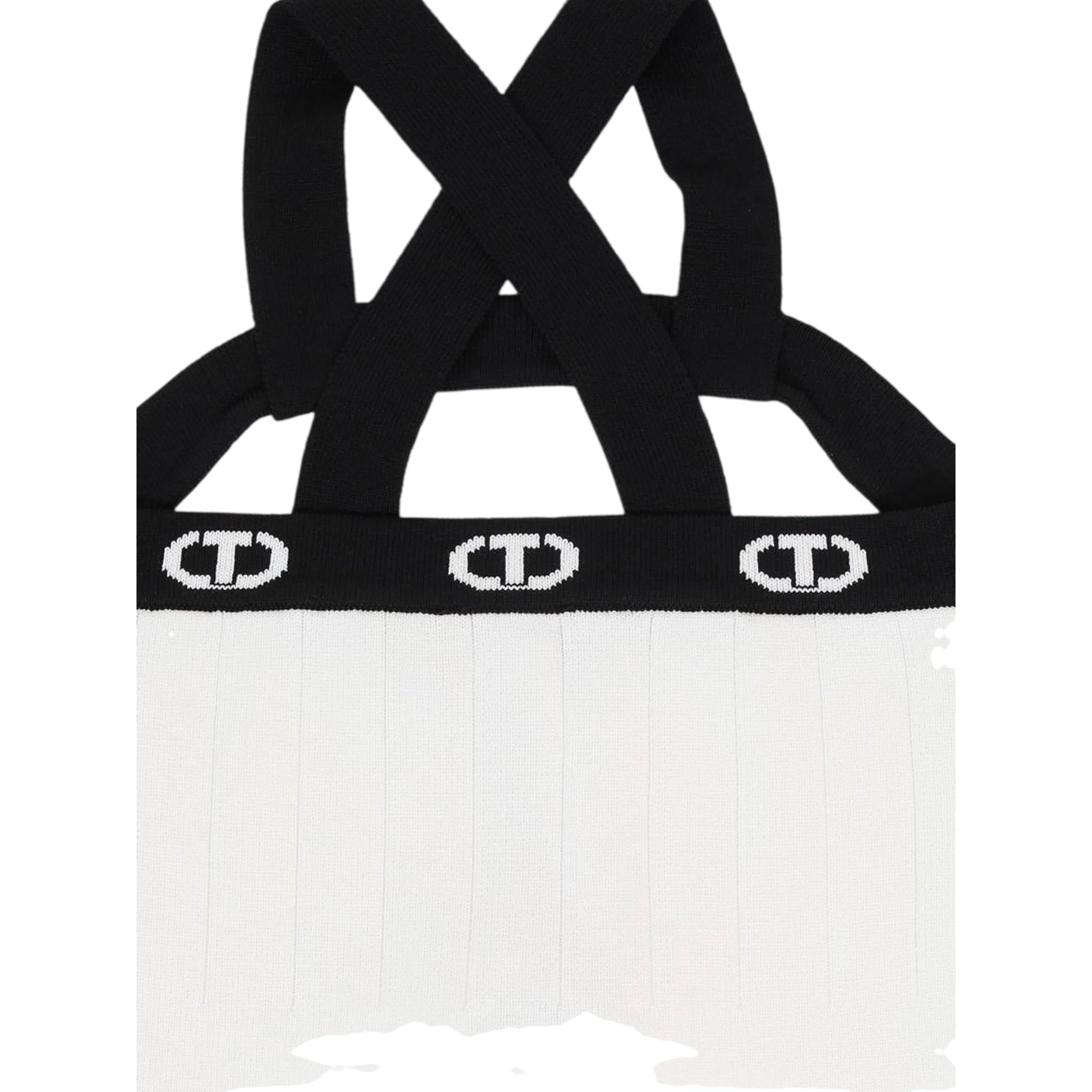 Twinset Top Bicolore con Logo per Bambina 251GJ3QW2 BIANCO/NERO TWINSET 