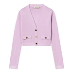 Twinset Cardigan Tinta Unita con Bottoni In Contrasto per Bambina 251GJ3QW4 LILLA TWINSET 