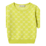 Twinset T-Shirt In Maglia Tinta Unita Logata per Bambina 251GJ3QX1X GIALLO TWINSET 