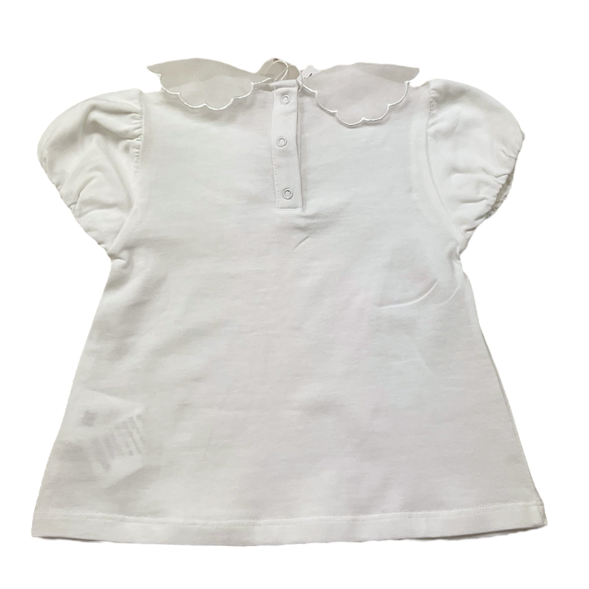 U+È T-Shirt Tinta Unita con Colletto per Bambina UE1773 BIANCO U+è 