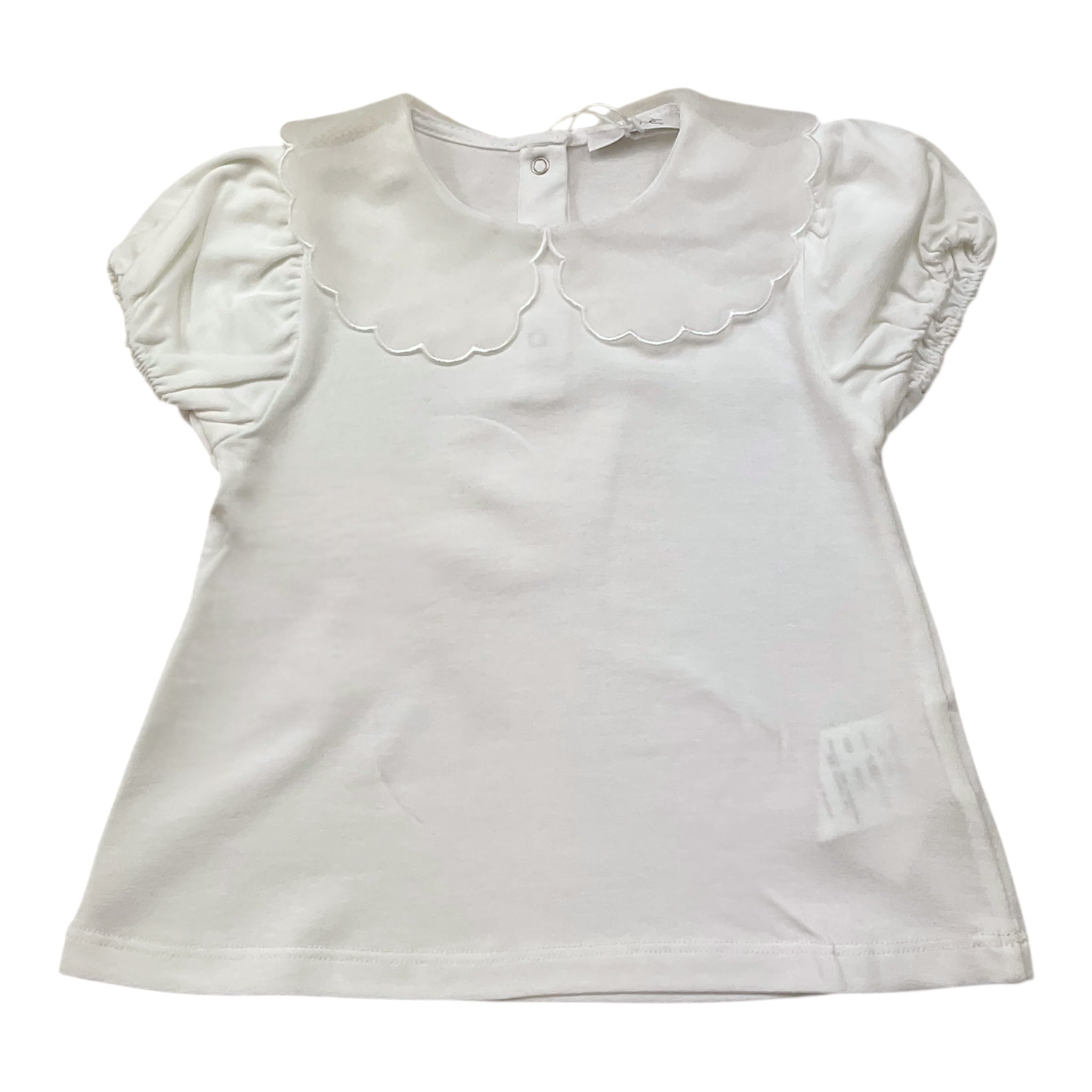 U+È T-Shirt Tinta Unita con Colletto per Bambina UE1773 BIANCO U+è 