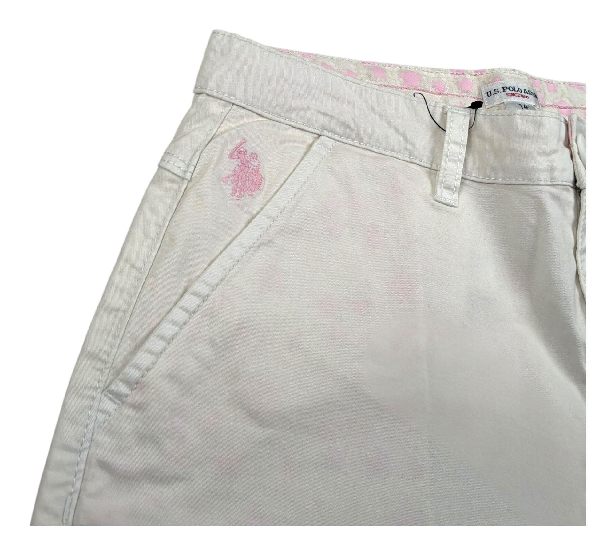 U.S. Polo Assn Short Tinta Unita con Tasche America per Bambina US41657 PANNA U.S. POLO ASSN 