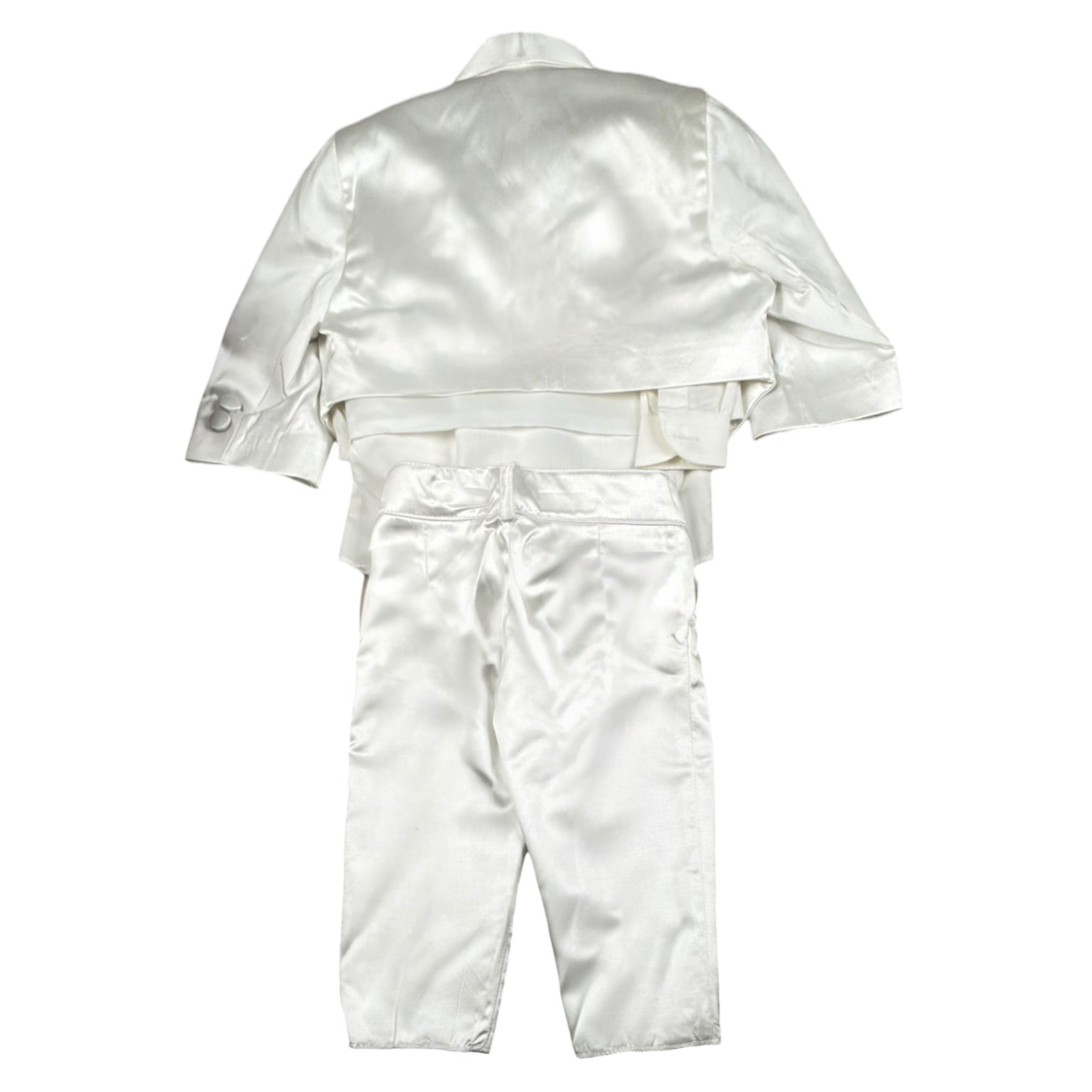 Valentino Minale Completo 5 Pezzi Giacca-Camicia-Gilet-Papillin-Pantalone per Neonato FM31071 BIANCO VALENTINO MINALE 