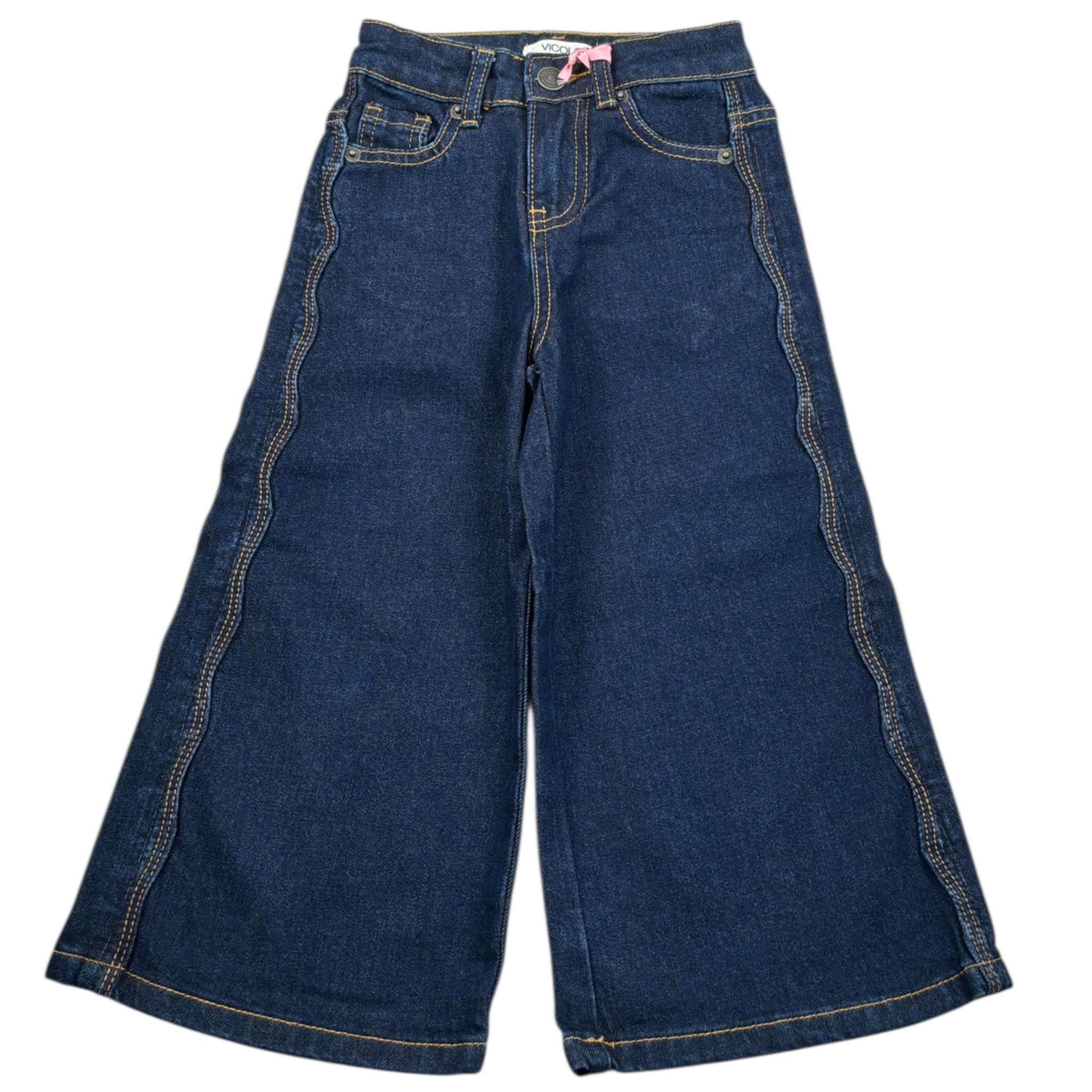 Vicolo Jeans Tinta Unita Modello Palazzo per Bambina 3141PDZ00117 BLU VICOLO 