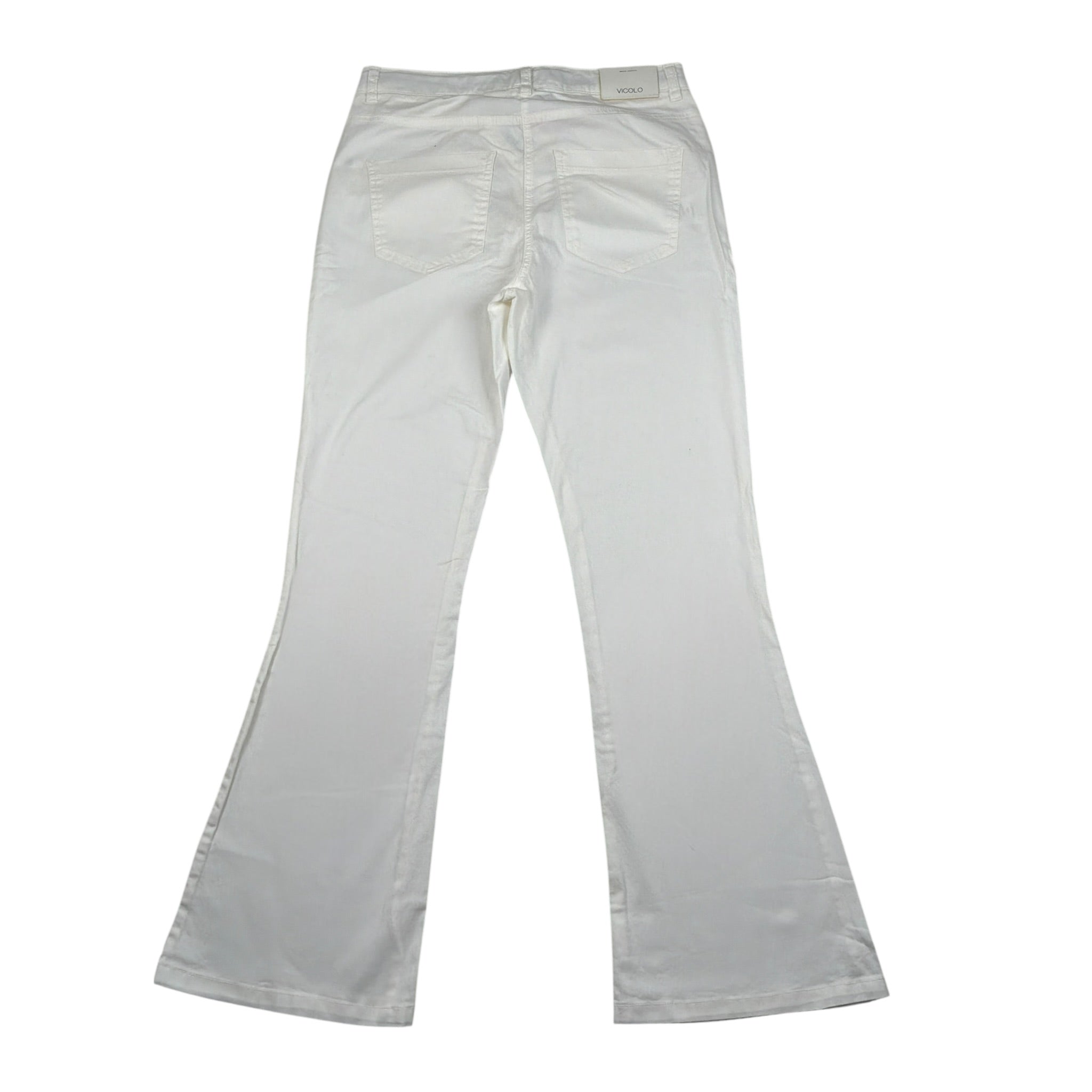 Vicolo Pantalone tinta unita Modello Zampa Panna per Bambina 3145P0814 PANNA VICOLO 