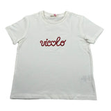 Vicolo T-Shirt Girocollo Tinta Unita con Brillantini per Neonata 3146M00230N BIANCO VICOLO 