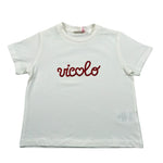 Vicolo T-Shirt Girocollo Tinta Unita con Brillantini per Bambina 3146M00230X BIANCO VICOLO 