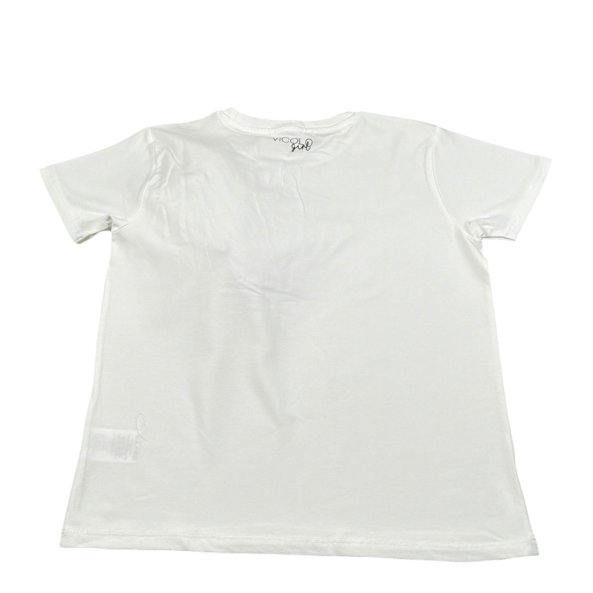 Vicolo T-Shirt Girocollo Tinta Unita con Applicazione per Bambina 3146M00265X BIANCO VICOLO 