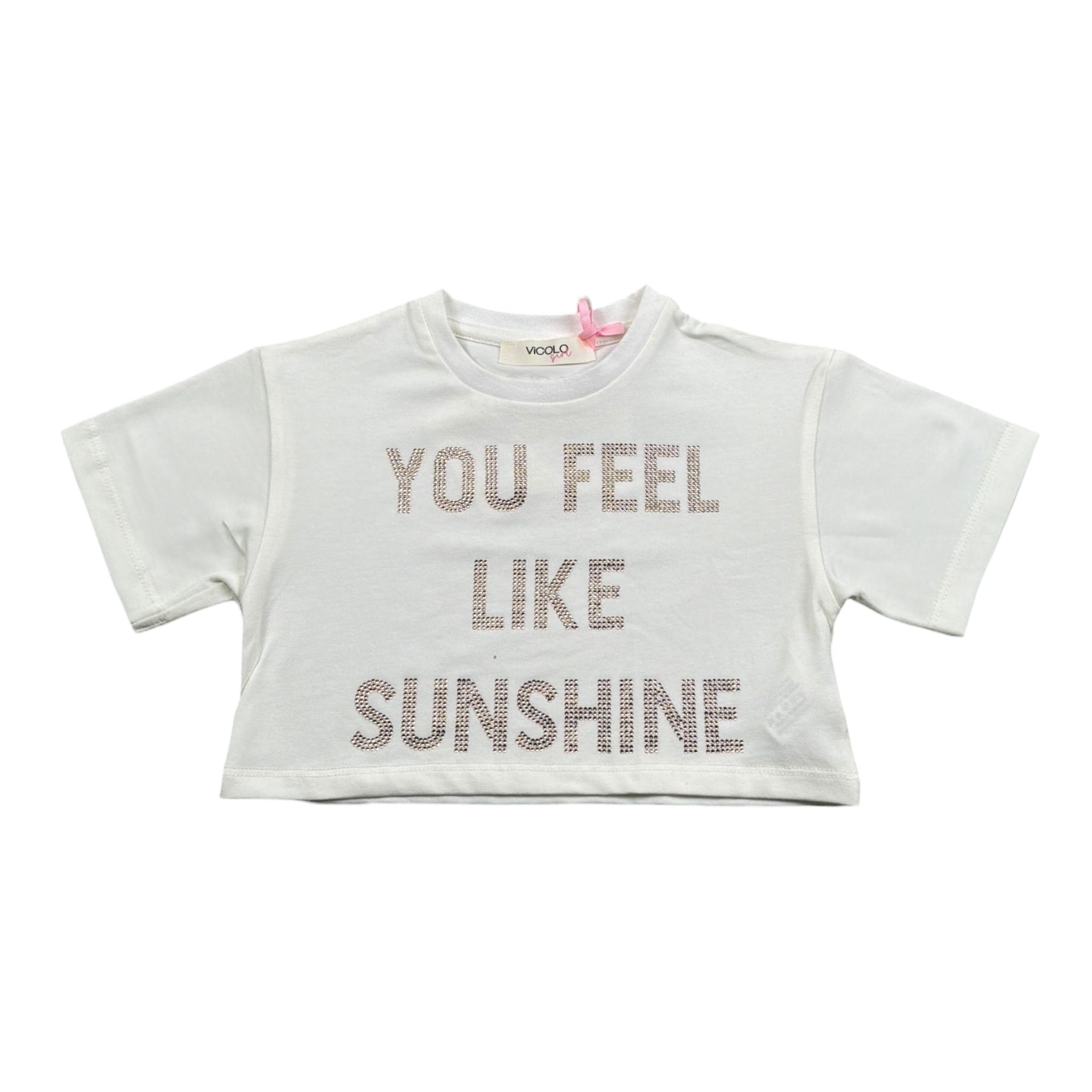 Vicolo T-Shirt Girocollo Tinta Unita con Brillantini per Neonata 3146MY00116 PANNA VICOLO 