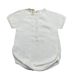 Wedoble Pagliaccetto Mezza Manica Tinta Unita con Ricami per Neonato V2401305R BIANCO WEDOBLE 
