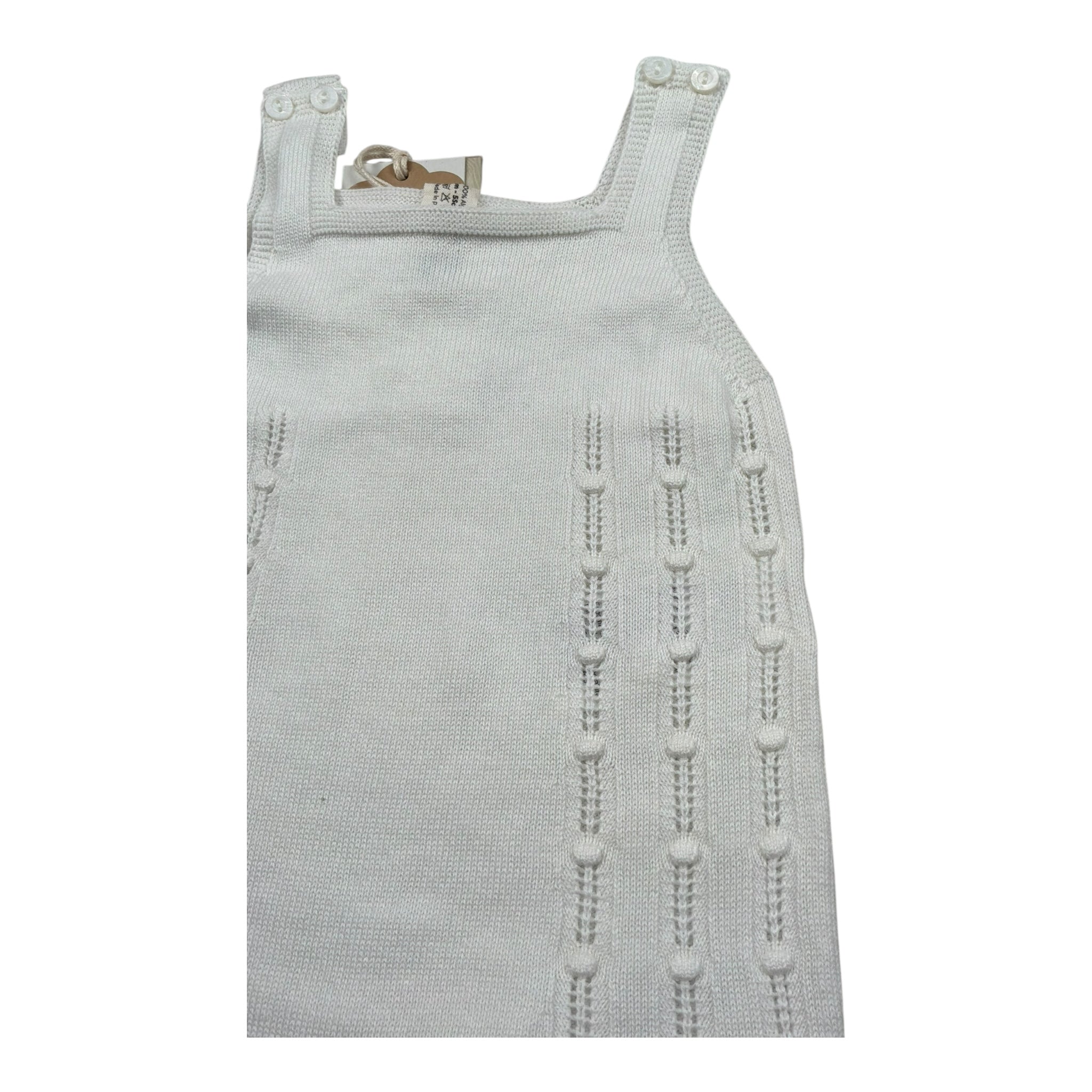Wedoble Tutina Giromanica Tinta Unita con Ricami per Neonato V2401310A BIANCO WEDOBLE 