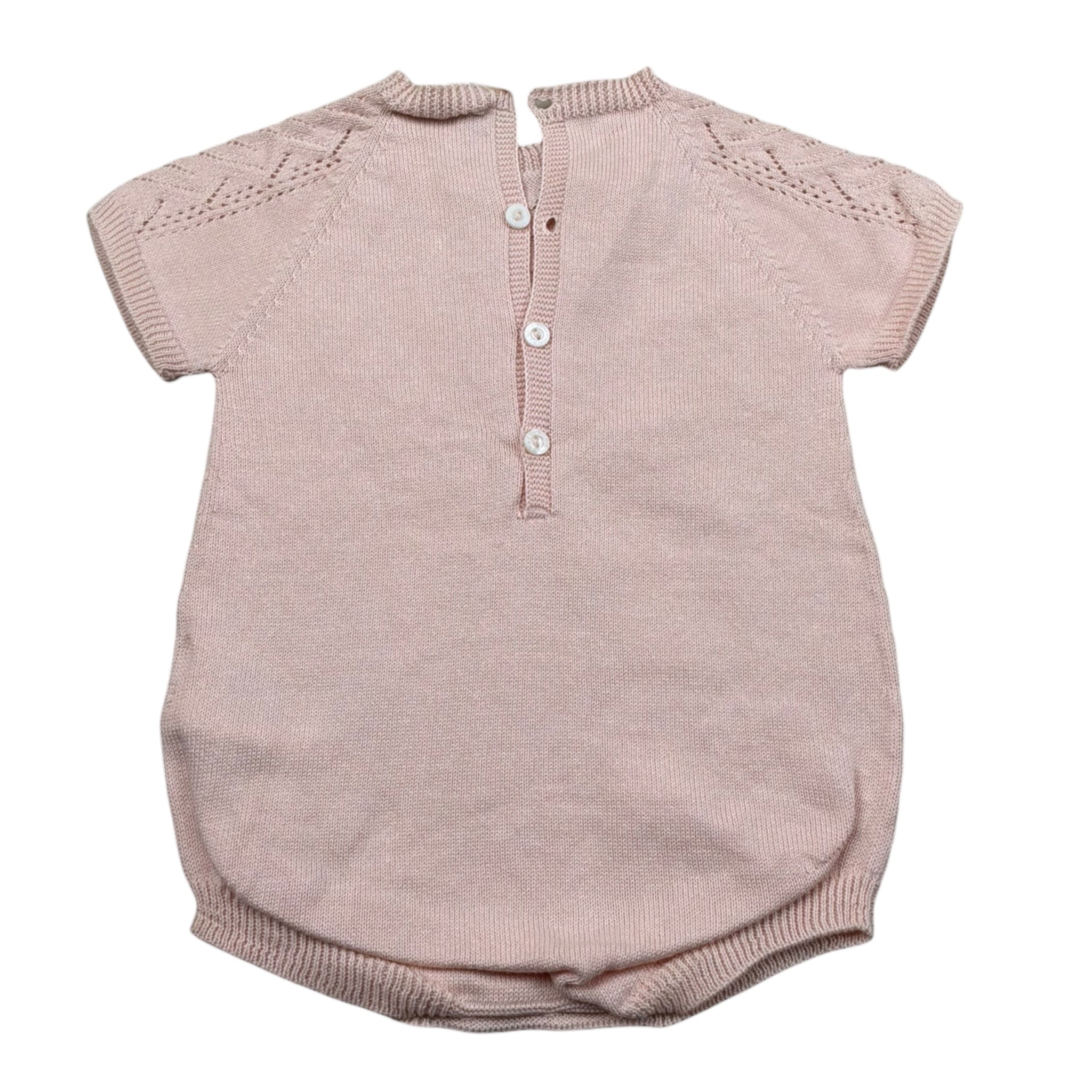 Wedoble Pagliaccetto Mezza Manica Tinta Unita con Trafori per Neonata V2502305B ROSA WEDOBLE 