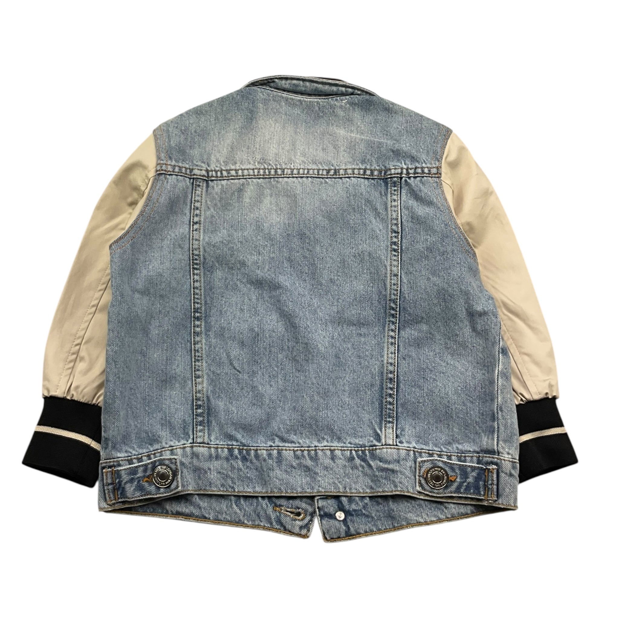 Yes London Giubbino In Denim Tinta Unita con Maniche In Contrasto per Bambino JR0043 AZZURRO YES LONDON 