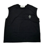 Yes London Canotta Girocollo Tinta Unita con Logo per Bambino JR2138M NERO YES LONDON 