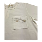 Zhoe & Tobiah T-Shirt Girocollo Tinta Unita con Taschino per Bambino BSE12M PANNA ZHOE & TOBIAH 