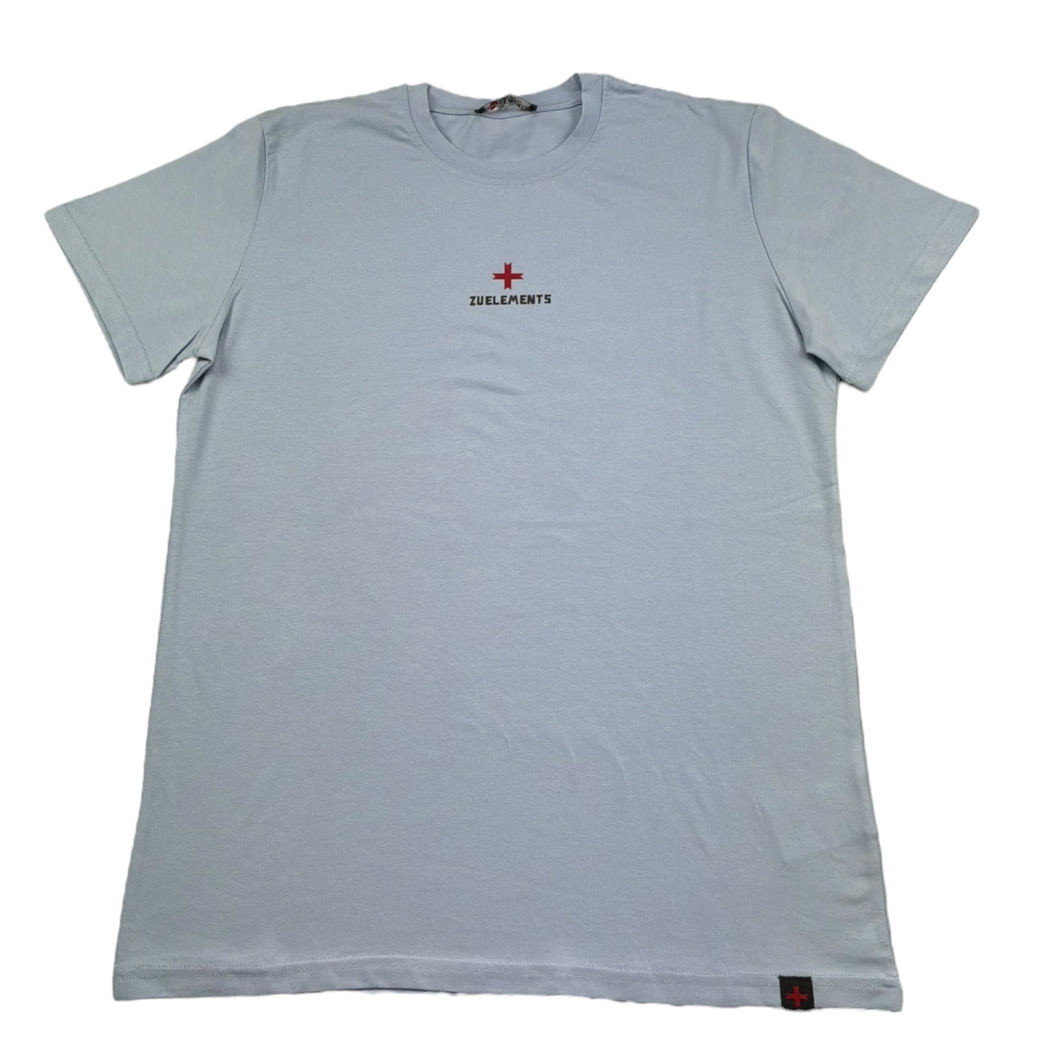 Zu+Elements T-Shirt Girocollo Tinta Unita con Stampa per Bambino ZU1608 AZZURRO POLVERE ZU+ELEMENTS 