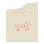 LIU JO shirt girocollo tinta unita con stampa Panna per Neonata KF4090N PANNA LIU JO 