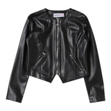 Patrizia Pepe Giubbino In Ecopelle tinta unita con Zip Nero per Bambina 7O0014X NERO PATRIZIA PEPE 