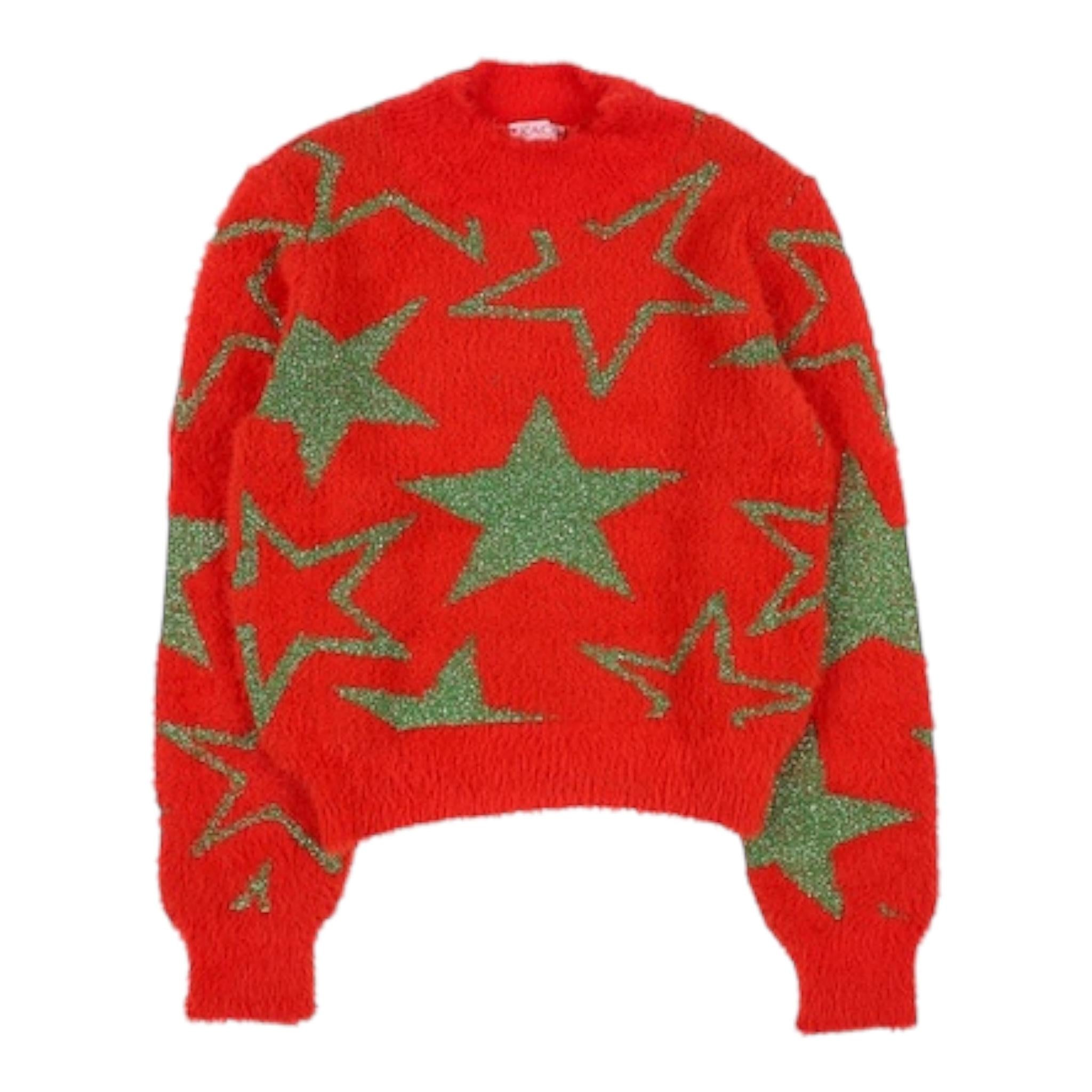 KAOS maglia tinta unita con stampa stelle Arancione per Bambina KS033 ARANCIONE KAOS 