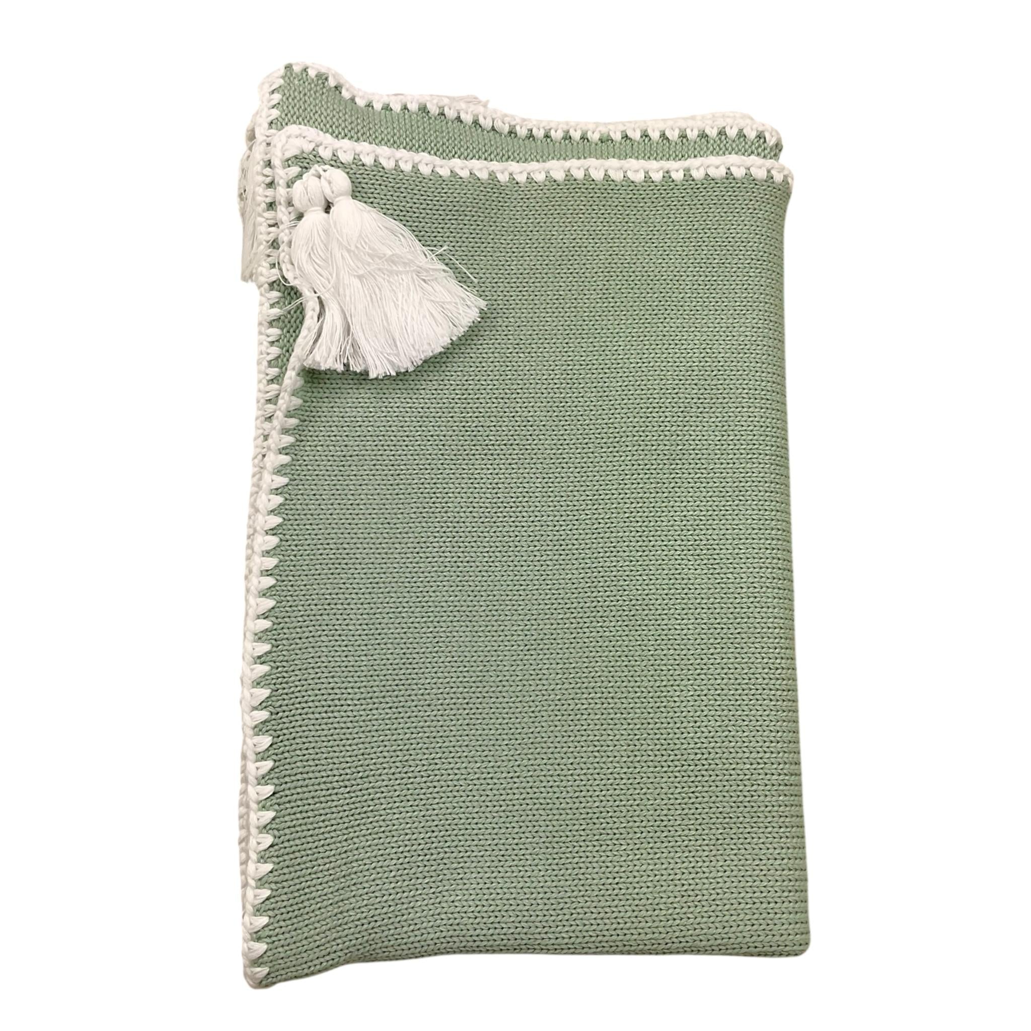Colibri Coperta Tinta Unita con Ricami E Applicazioni per Neonata 8CPENAPP VERDE COLIBRI 