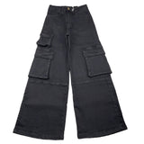 FUN & FUN jeans tinta unita modello palazzo Nero per Bambina FCJPT00734 NERO FUN & FUN 