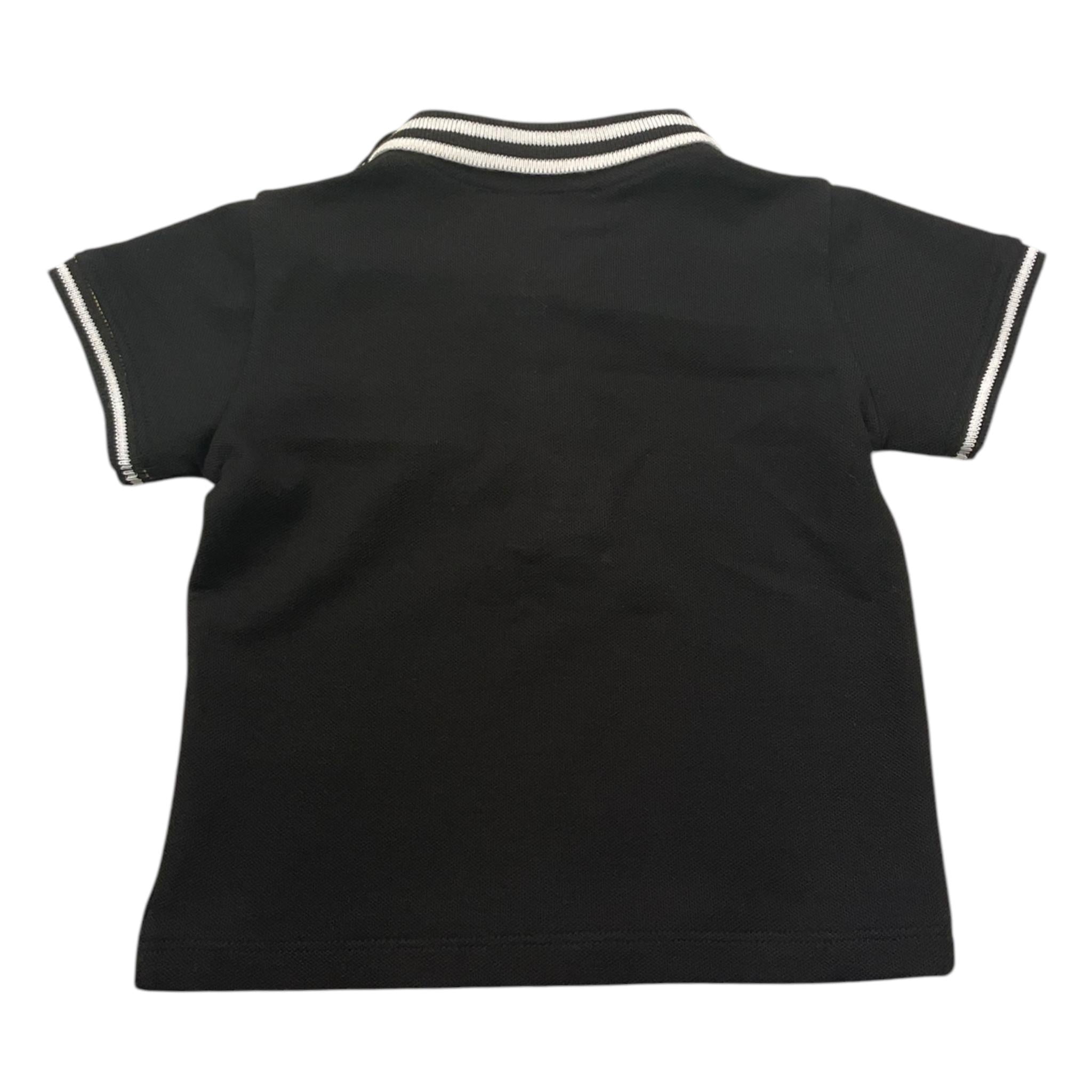TRUSSARDI polo mezza manica tinta unita cn profili in contrasto Nero per Neonato TIA25082PO NERO TRUSSARDI 