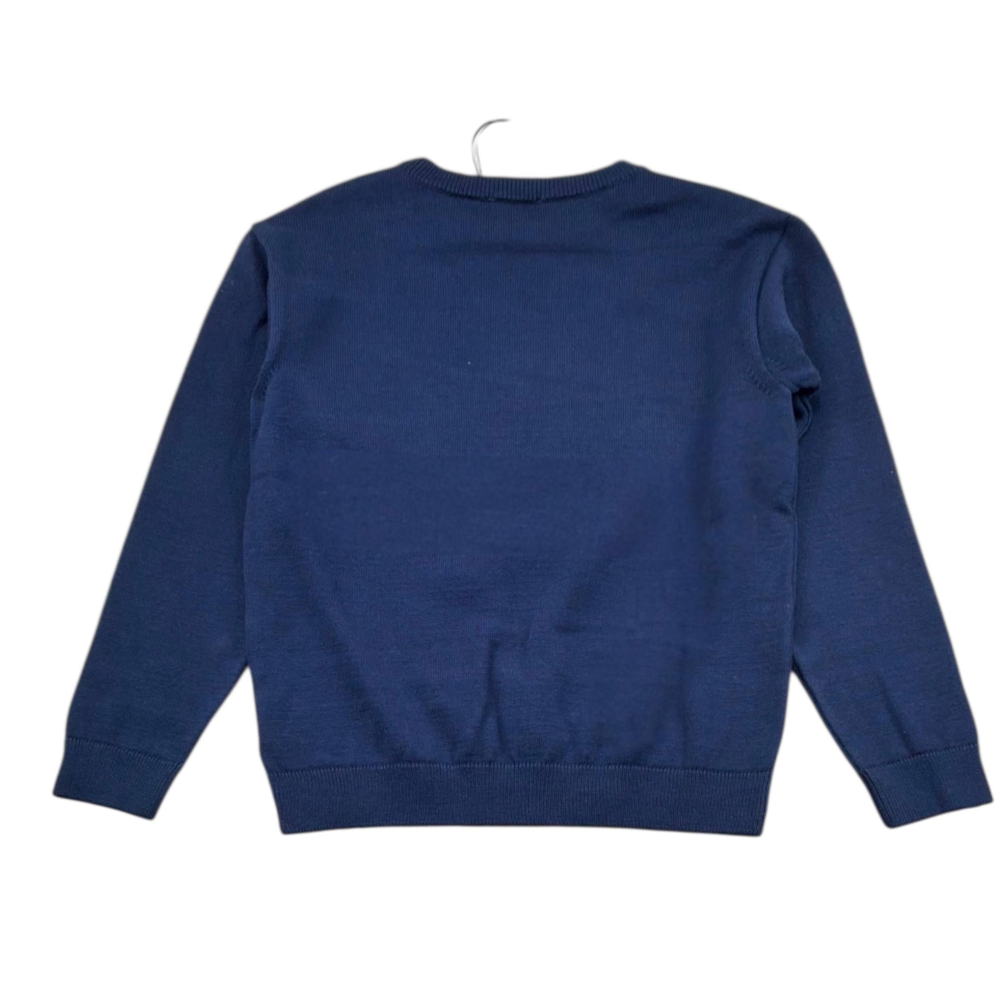 Moschino Maglia Girocollo Tinta Unita con Stampa per Bambino HXW00J BLU MOSCHINO 