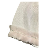 Minu' Cappello Tinta Unita Cn Tulle In Contrasto Panna Per Neonata