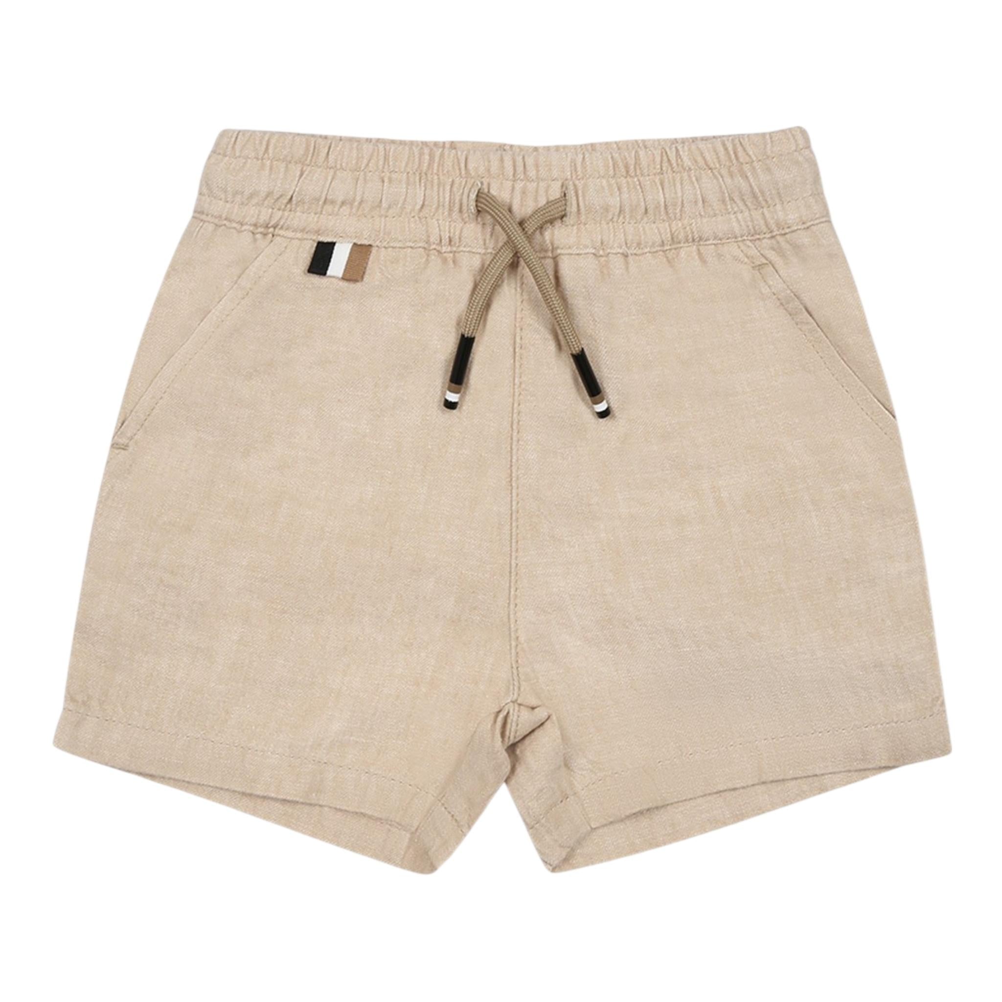 Boss Bermuda Tinta Unita con Elastico In Vita per Bambino J5198804 BEIGE BOSS 