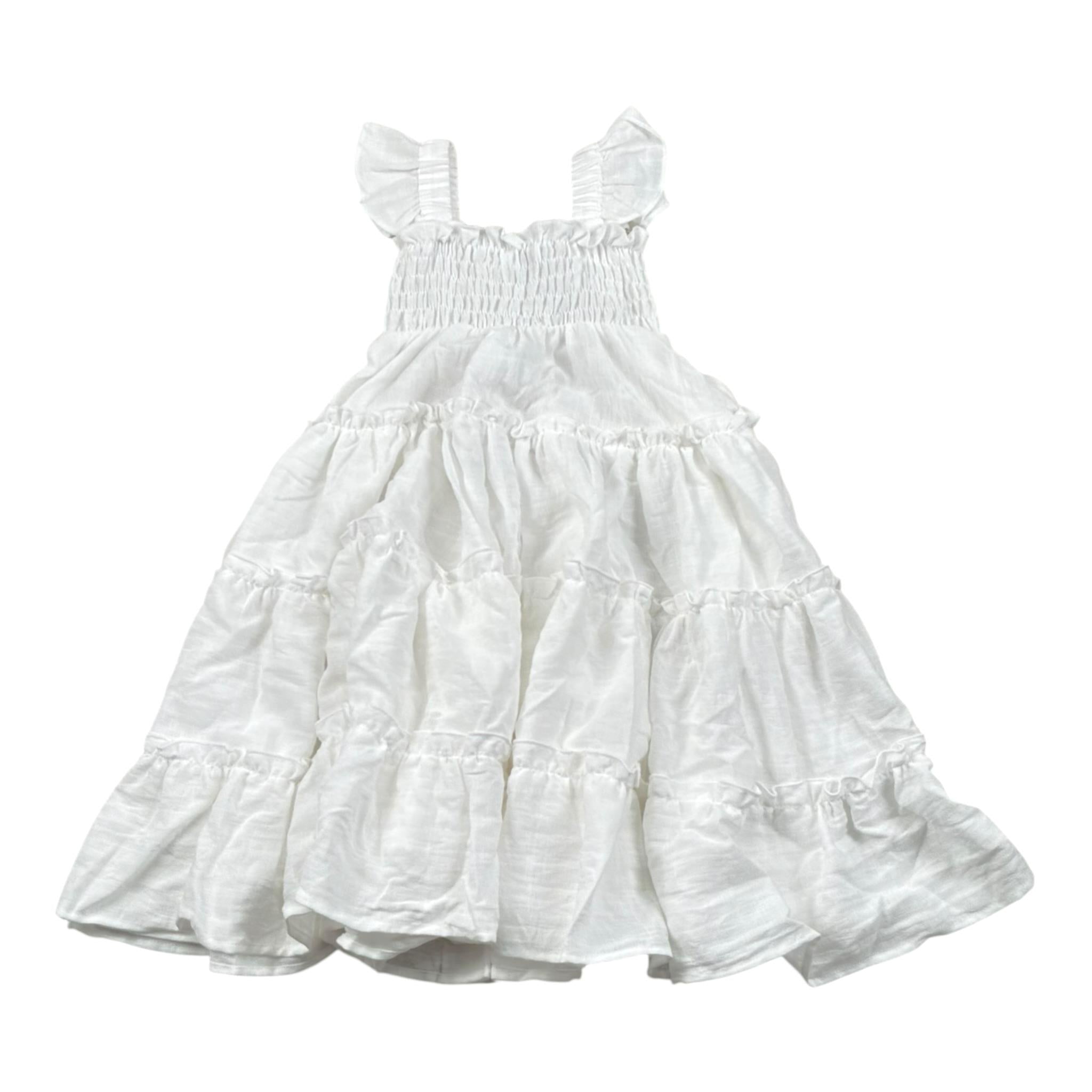 Magil Abito Tinta Unita con Arriccio per Neonata HN20004N BIANCO MAGIL 