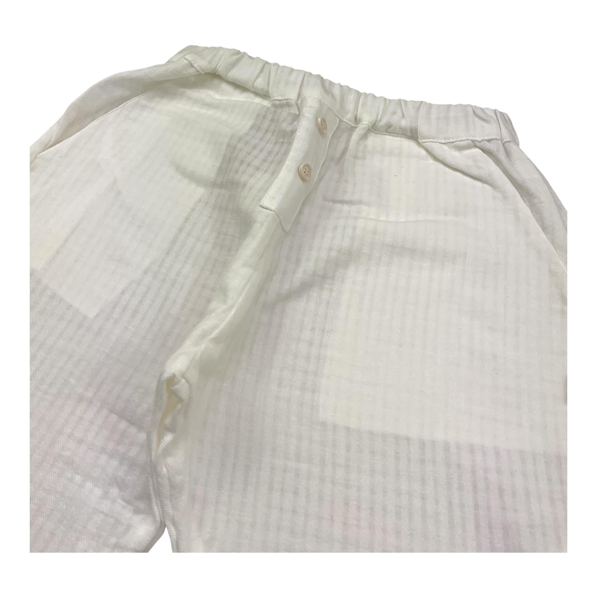 Petit Indi Pantalone Tinta Unita con Elastico In Vita per Bambino SS25BK8140 BIANCO PETIT INDI 