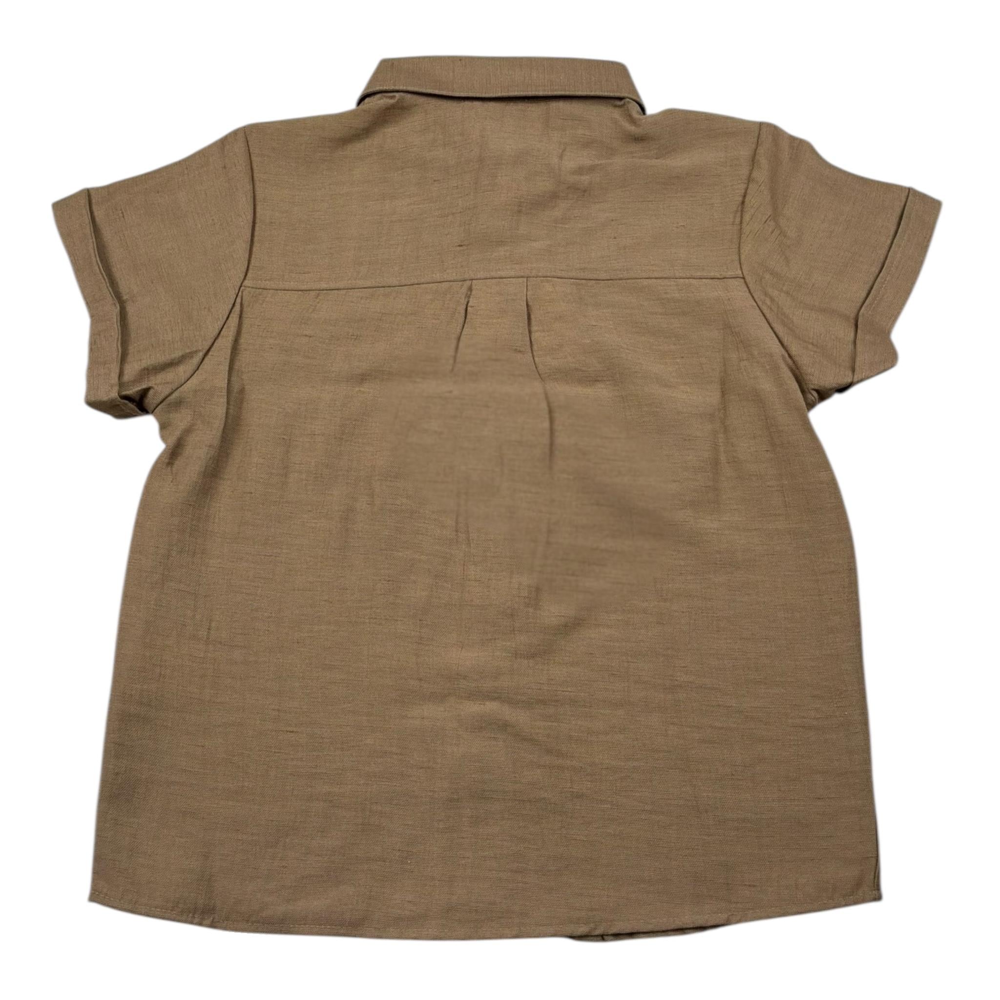 Barcellino Camicie Mezza Manica Tinta Unita per Bambino 120413 BEIGE BARCELLINO 