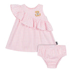 Moschino Abito Tinta Unita Set con Coulotte per Neonata MDV0C3 ROSA MOSCHINO 