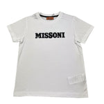 Missoni T-Shirt Girocollo Tinta Unita con Paillettes per Bambina MV8A11 BIANCO MISSONI 