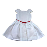 Monnalisa Abito Cerimonia Tinta Unita con Cintura per Bambina 719925 BIANCO MONNALISA 