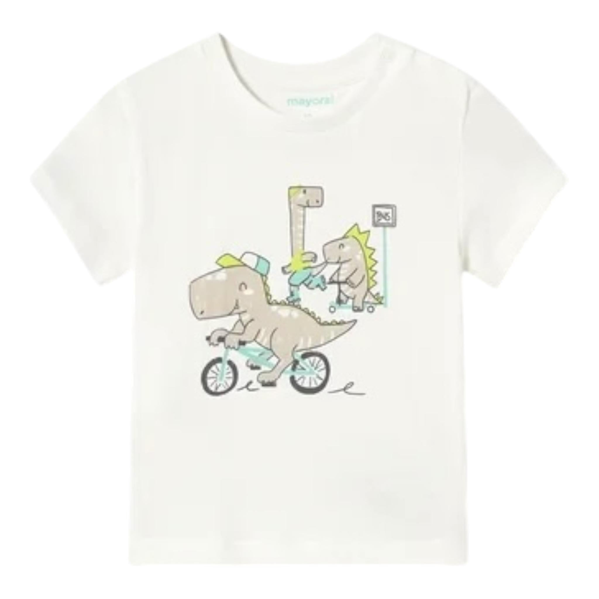Mayoral T-Shirt Girocllo Tinta Unita con Stampa per Neonato 1062 BIANCO MAYORAL 