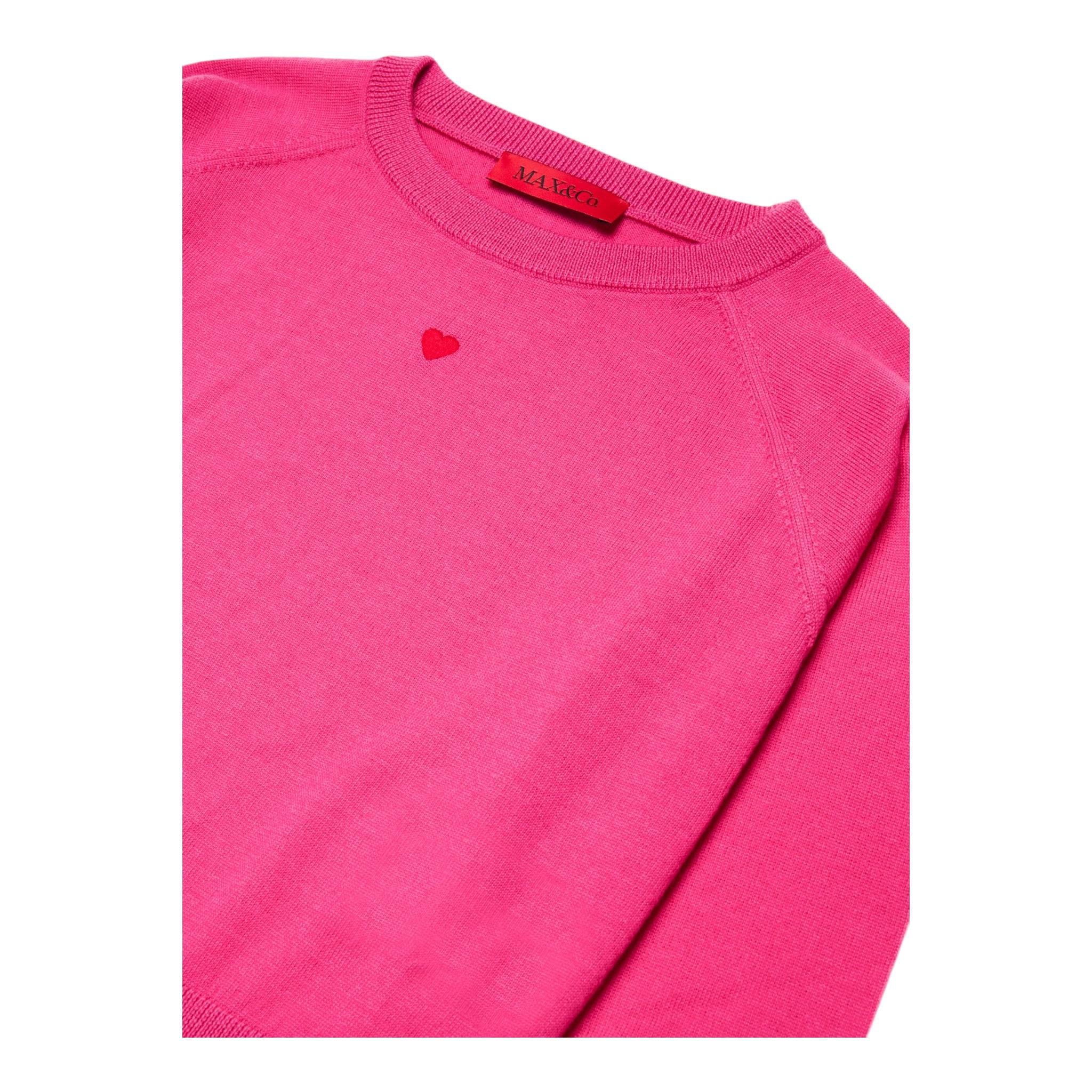 MAX&Co. maglia tinta unita girocollo con cuore Fuxia per Bambina MX00303 FUXIA MAX&Co. 