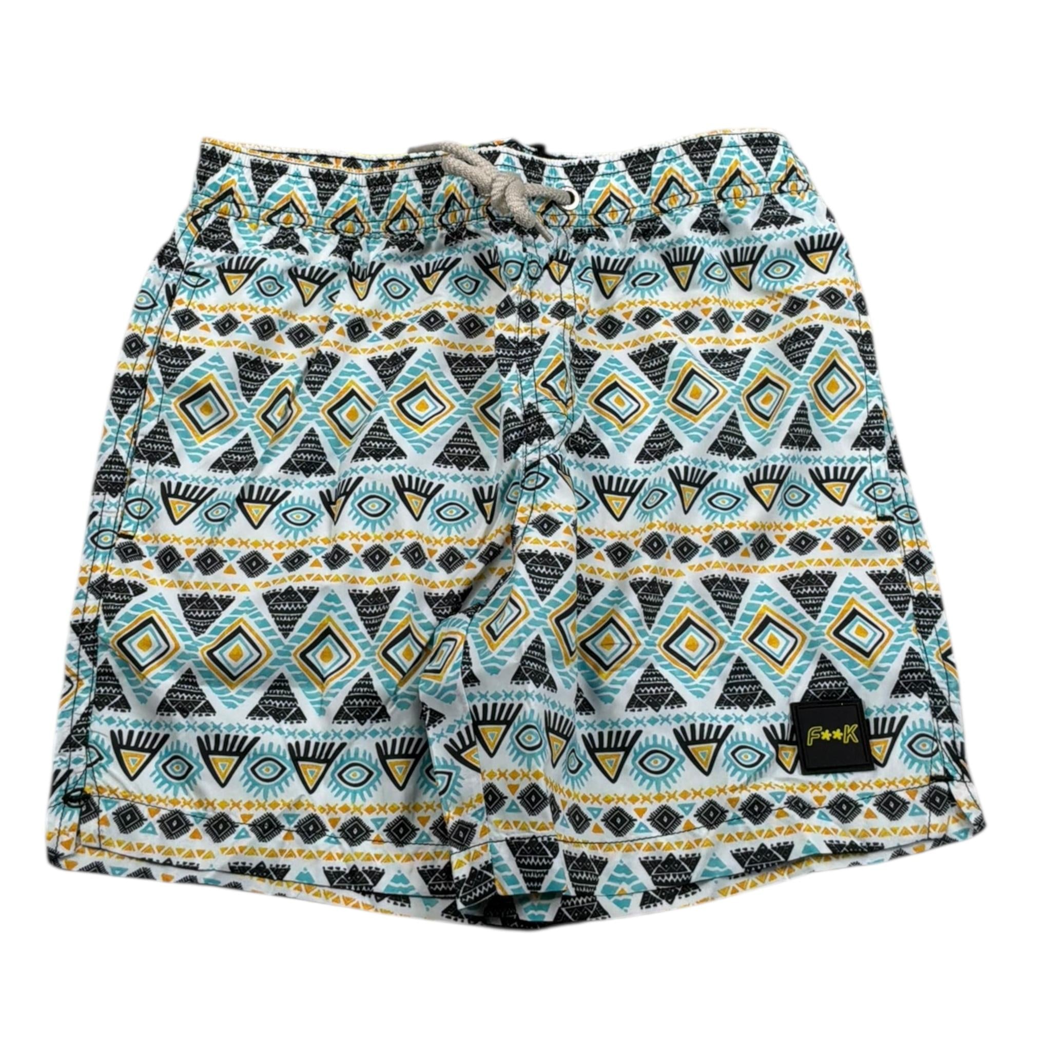 F**K Costume Modello Bermuda Tinta Unita con Fantasia per Bambino FJ25J02BA30X13 BIANCO F**K 