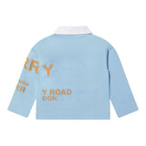 BURBERRY polo tinta unita con stampa Azzurro per Bambino 8047545 AZZURRO BURBERRY 