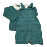 MAC ILUSIO'N completo 2pz tinta unita salopette-maglia Verde per Neonata 9455X VERDE MAC ILUSIO'N 