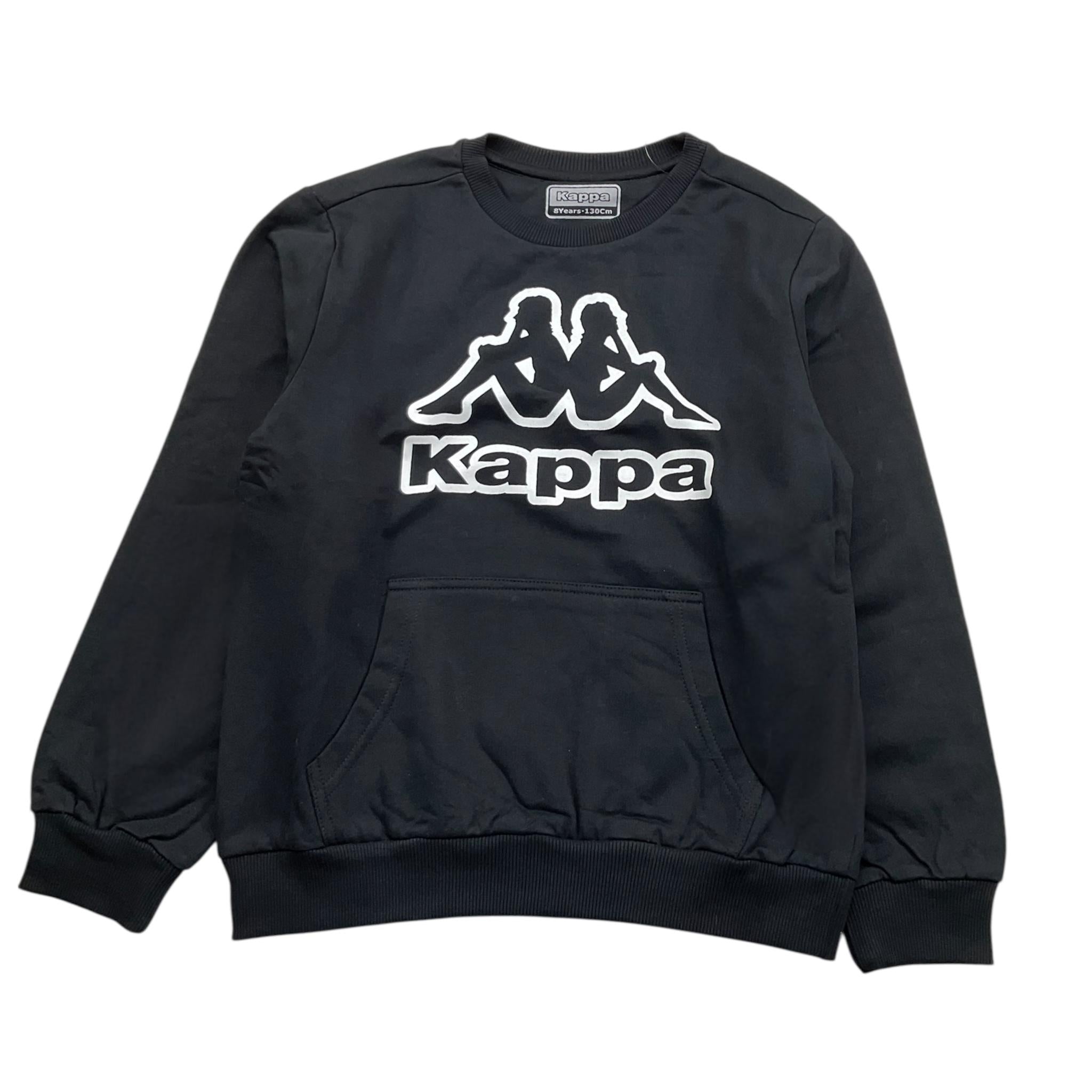 KAPPA felpa girocollo tinta unita con logo Nero per Bambino 8031F0062 NERO KAPPA 