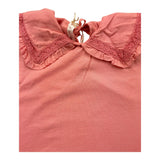 Zhoe & Tobiah T-Shirt Tinta Unita Con Colletto Corallo Per Bambina