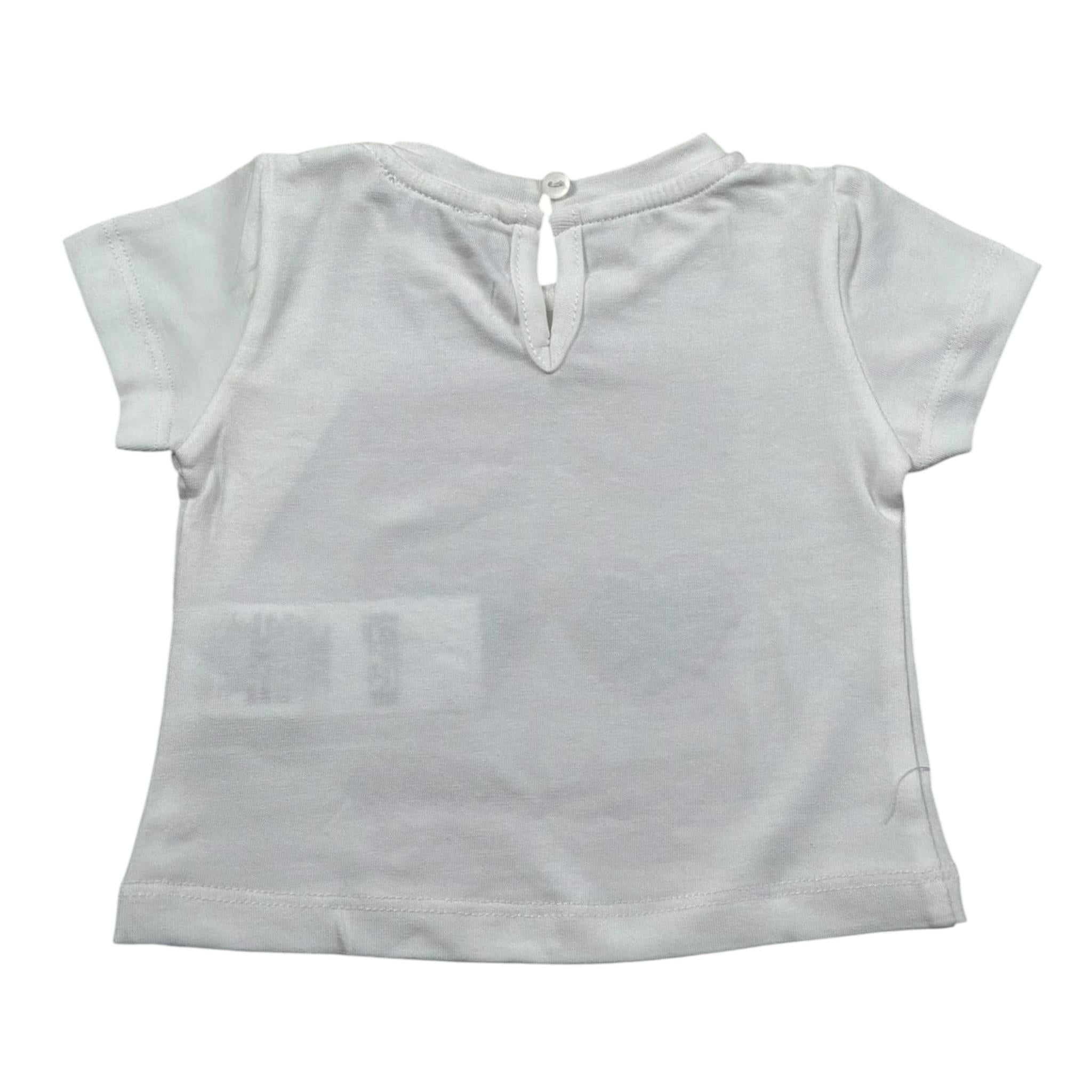 M+E' T-Shirt Girocollo Tinta Unita con Stampa per Neonata UE1860XX PANNA M+E' 
