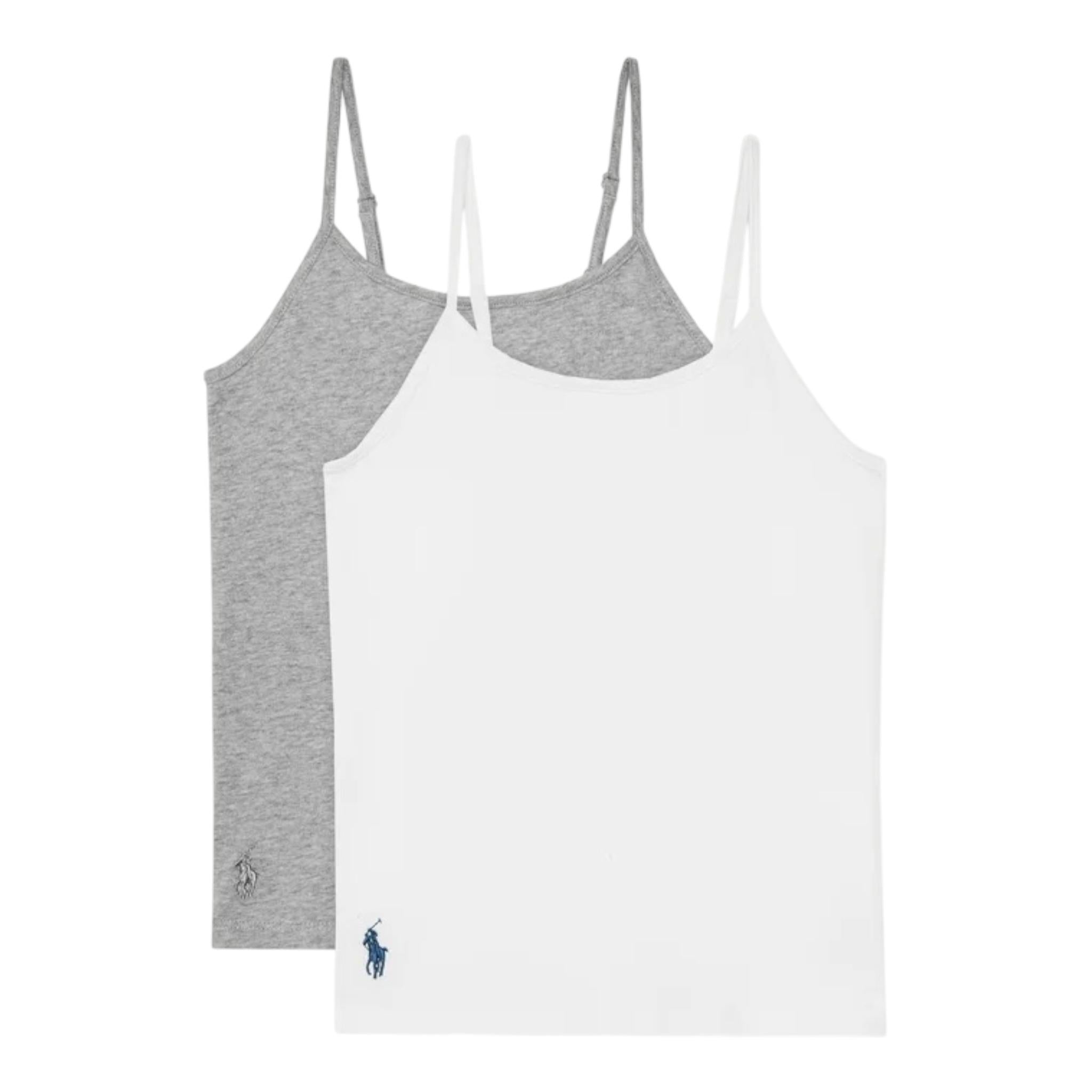 Ralph Lauren Set 2 Canotte Bicolore per Bambina 4P5000 BIANCO/GRIGIO RALPH LAUREN 