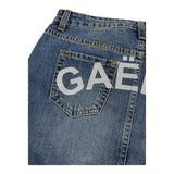Gaelle Gonna In Denim Tinta Unita con Stampa Logo Blu per Bambina