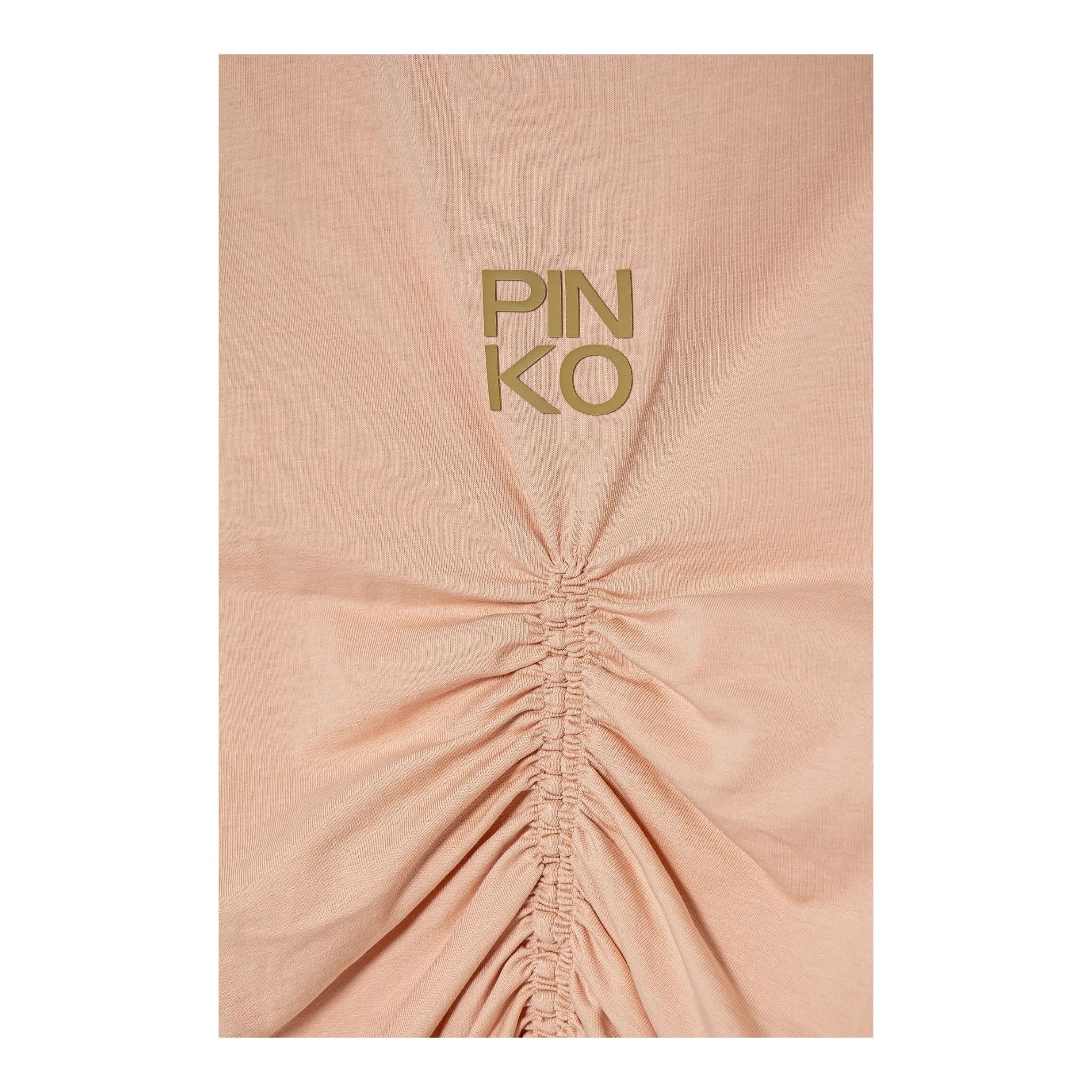 Pinko T-Shirt Girocollo Tinta Unita con Logo per Bambina KFTS007X ROSA PINKO 