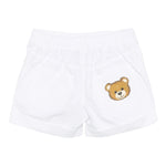 Moschino Bermuda Tinta Unita con Elastico In Vita per Bambino MUQ01JJX BIANCO MOSCHINO 