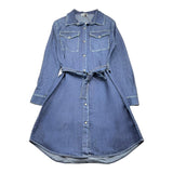 DIXIE abito in denim tinta unita con cintura Blu per Bambina AB52010G67 BLU DIXIE 